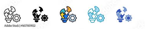 Problem Solving  Icon Set Multiple Style Collection