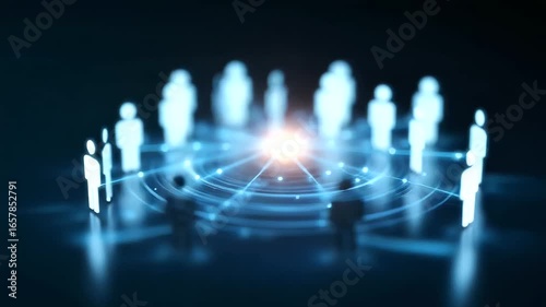 Wallpaper Mural Futuristic office setting illustrating innovative teamwork dynamics, symbolizing collaboration, efficiency, workplace innovation, team performance and organizational growth. Torontodigital.ca