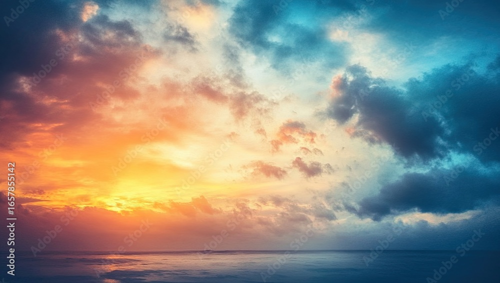 Obraz premium Abstract grunge background with a sunset, blurred sky, and foggy clouds