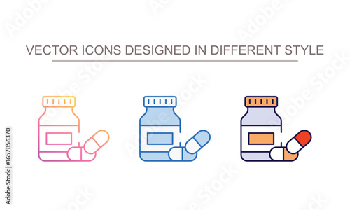 Vitamin Supplement icon design with white background stock illustration
