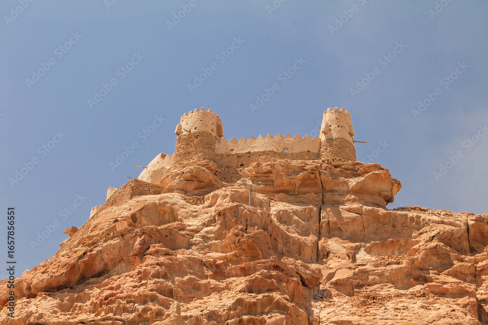 Fototapeta premium Ancient Fortress on Rocky Hill in Al Jouf, Saudi Arabia