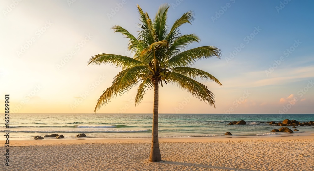 Obraz premium coconut tree in the beach