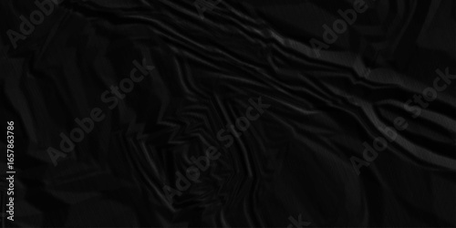 Black paper design elements isolated background close up..