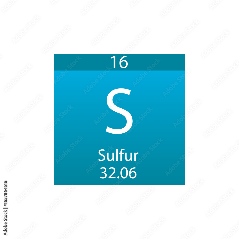 S Sulfur Non reactive metal Chemical Element Periodic Table. Simple flat square vector illustration, simple clean style Icon with molar mass and atomic number for Lab, science or chemistry class. S Sulfur Non reactive metal Chemical Element Periodic Table. Simple flat square vector illustration, simple clean style Icon with molar mass and atomic number for Lab, science or chemistry class.