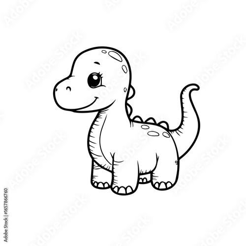 Cute dinosaur character designed for children's illustrations and creative projects featuring playful expression and friendly appearance