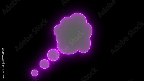A simple element of a thought bubble, email, or text message popping up, with typing or thinking dots slowly pulsing inside of it,