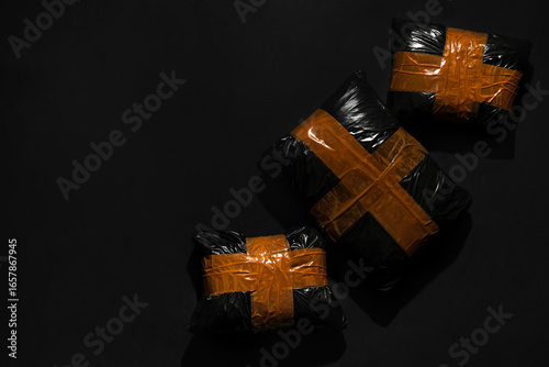 Drug packages on dark backg...