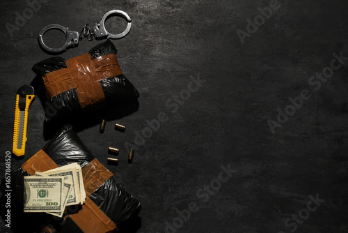 Drug packages with handcuff...