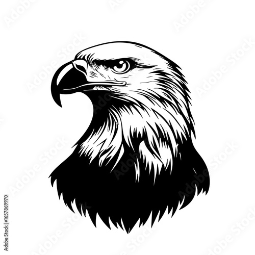 Powerful eagle head silhouette showcasing strength and majesty in wildlife representation