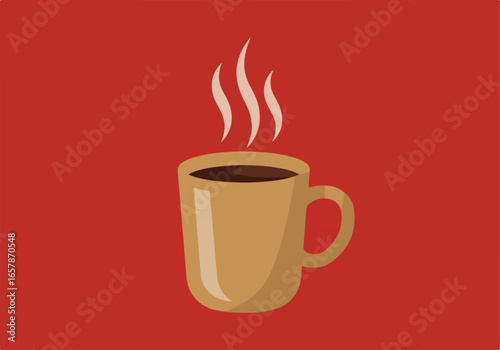 Hot beverage steams in a mug, set against a plain red background, for a blog post