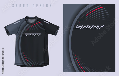 Fabric textile design for Sport t-shirt, Soccer jersey mockup for football club. uniform front view.	