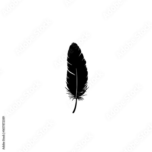 Elegant black feather design showcasing intricate details and natural beauty, ideal for artistic and decorative purposes