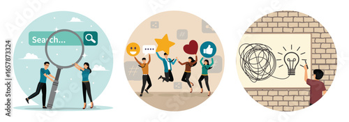 Search new job. Rating concept, like or happy opinion. Business skill solve complex obstacle.