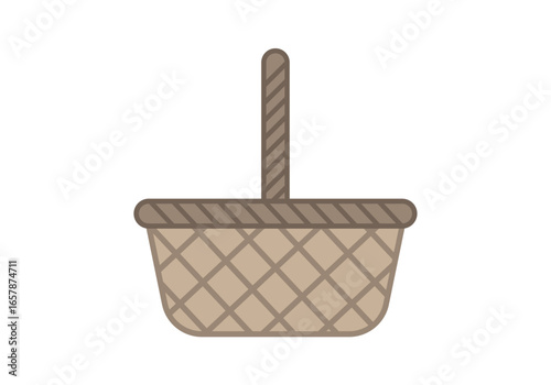 Cesta marrón en fondo blanco