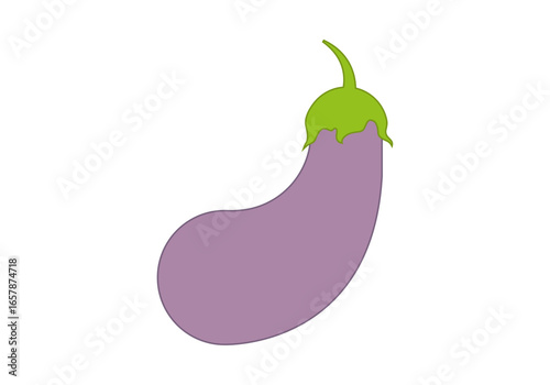 Berenjena morada en fondo blanco