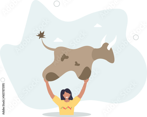 positive mood of a stock trader.bull market concept.technical analysis.