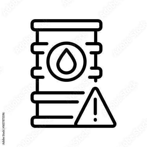 oil refinery waste black line icon for digital and print projects.