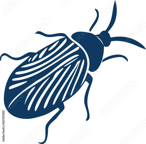 big size cow dung insect with silhouette vector colorful design