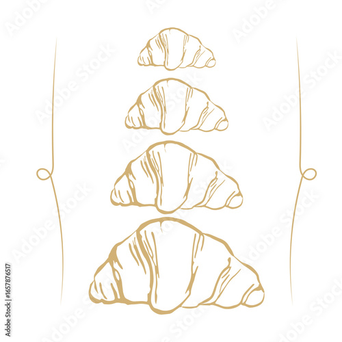 Vertical Croissant Composition – Bakery Poster Design