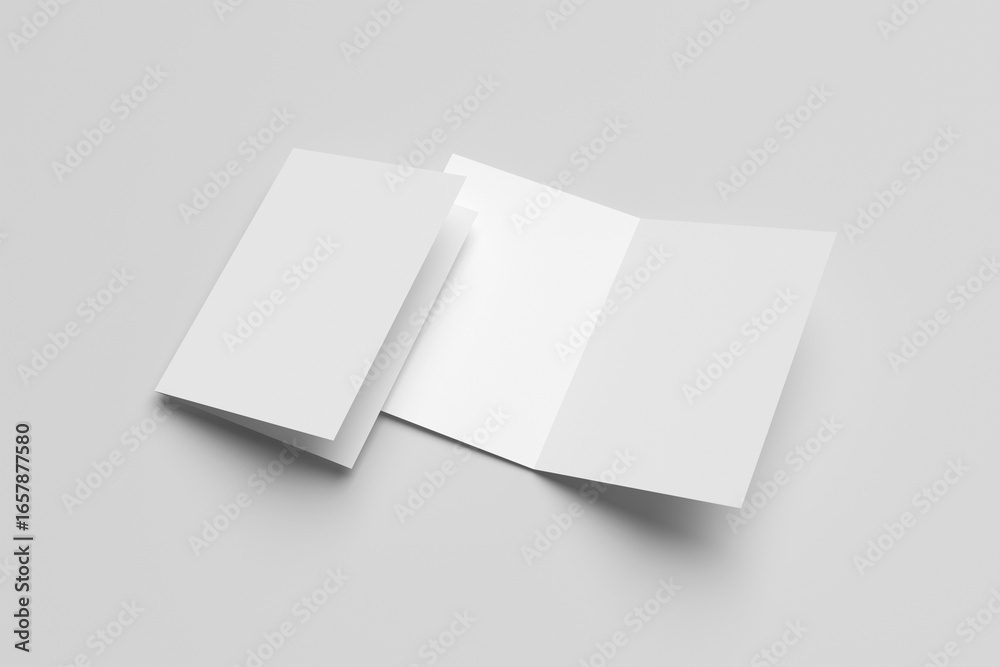 A4 Bi-fold brochure or invitation sample isolated on grey background A4 Bi-fold brochure or invitation sample isolated on grey background