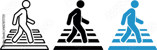 Pedestrian crossing sign for safety and traffic awareness vector file