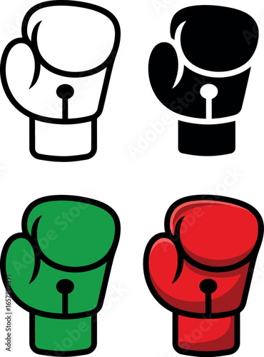 Boxing gloves vector icon set sports equipment graphic vector file
