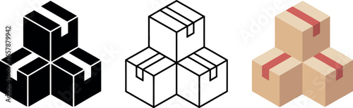 Boxes stacked delivery package shipping cargo vector art vector file