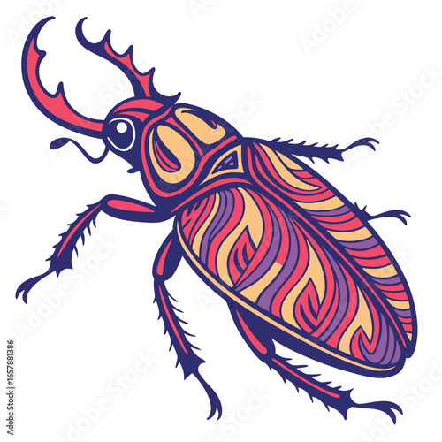 big size pterygote with silhouette vector colorful design, colorful insects illustration,  different harmful pest