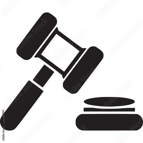 Gavel and sounding block symbolizing law and justice isolated on white background, representing legal proceedings, court decisions, and the authority of the judicial system