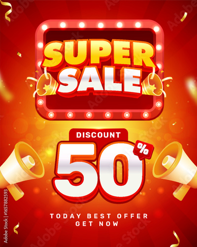 Super sale modern banner promotional template