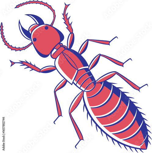 big size termite with silhouette vector colorful design