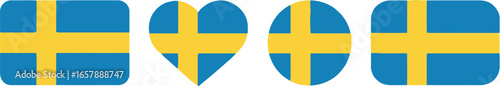 Sweden flag shapes collection vector design element vector file