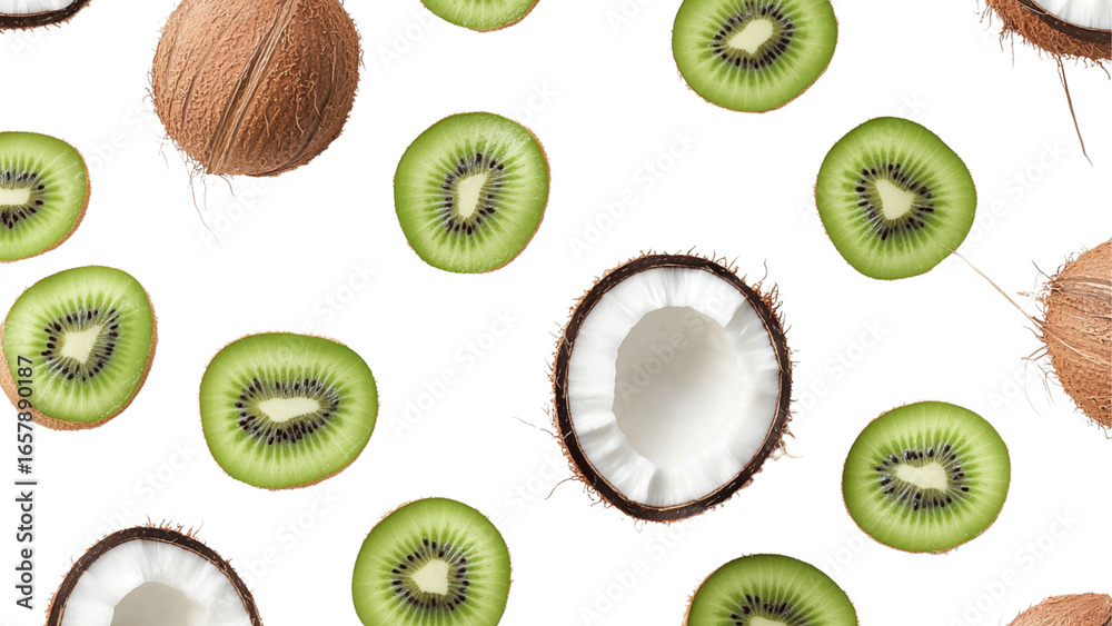 Fototapeta premium Fruit cartoon mascot PNG concept. Cute cartoon fruits featuring smiling blueberries and a cheerful grape character.