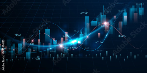business vector illustration design Stock market charts or Forex trading charts for business and finance ideas.