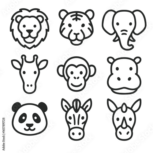 Wallpaper Mural set of animal icons Torontodigital.ca