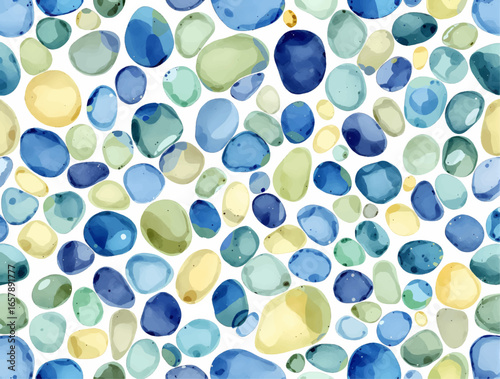 Collection of Colorful Hand-Painted Pebbles
