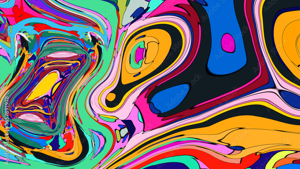 Obraz premium Colorful abstract psychedelic fluid background for music festival