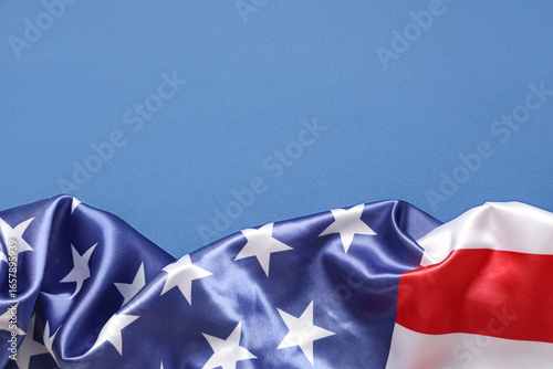 Flag of USA on blue backgro...