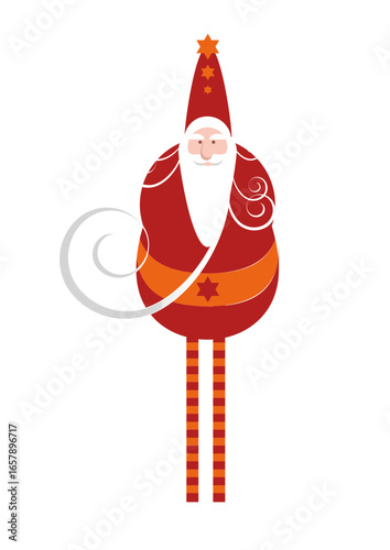 Santa Claus drawn in a special and more graphic style