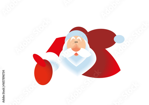 Santa Claus (Father Christmas) is pointing