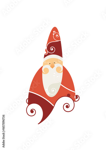 Santa Claus dressed in orange and red