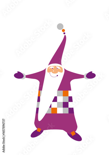 Santa Claus dressed in purple