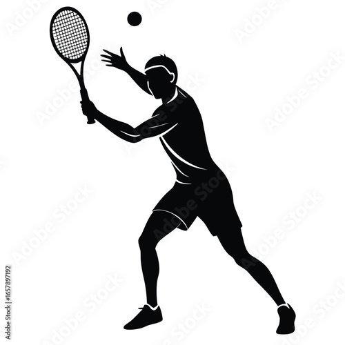Black tennis player hitting ball male