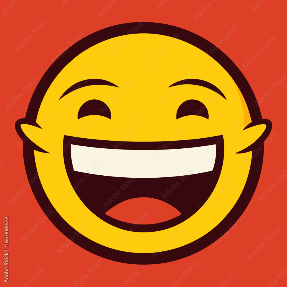 Fototapeta premium Smiling Face Emoji SVG Vector Graphic