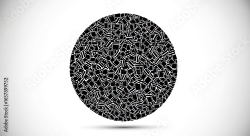 Abstract black and white circle design