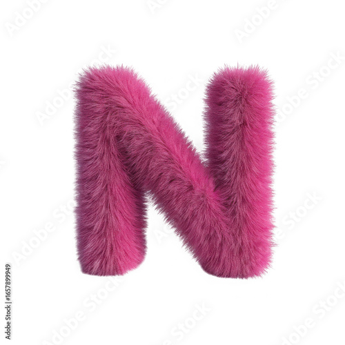 Pink furry letter n graphic