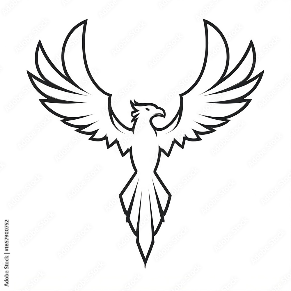 Obraz premium Rising Phoenix Line Art