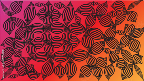 flower style backgroud shapes in the blend gradient background with a beautiful flower leaf style in the shapes in background .
