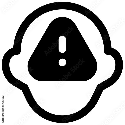 Anxiety. Outlined stroke vector icon with black-filled details.