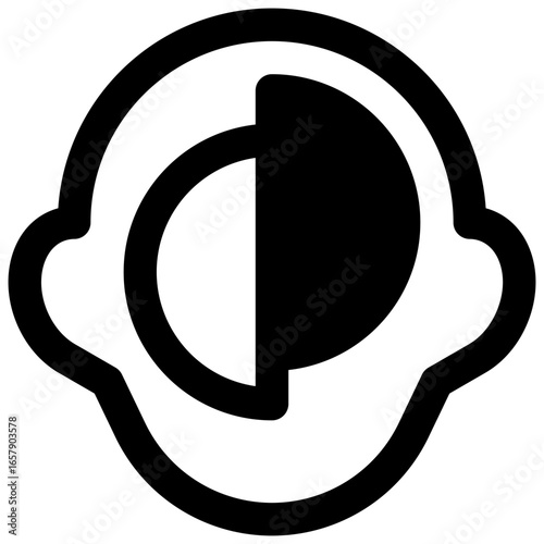 Bipolar disorder. Outlined stroke vector icon with black-filled details.